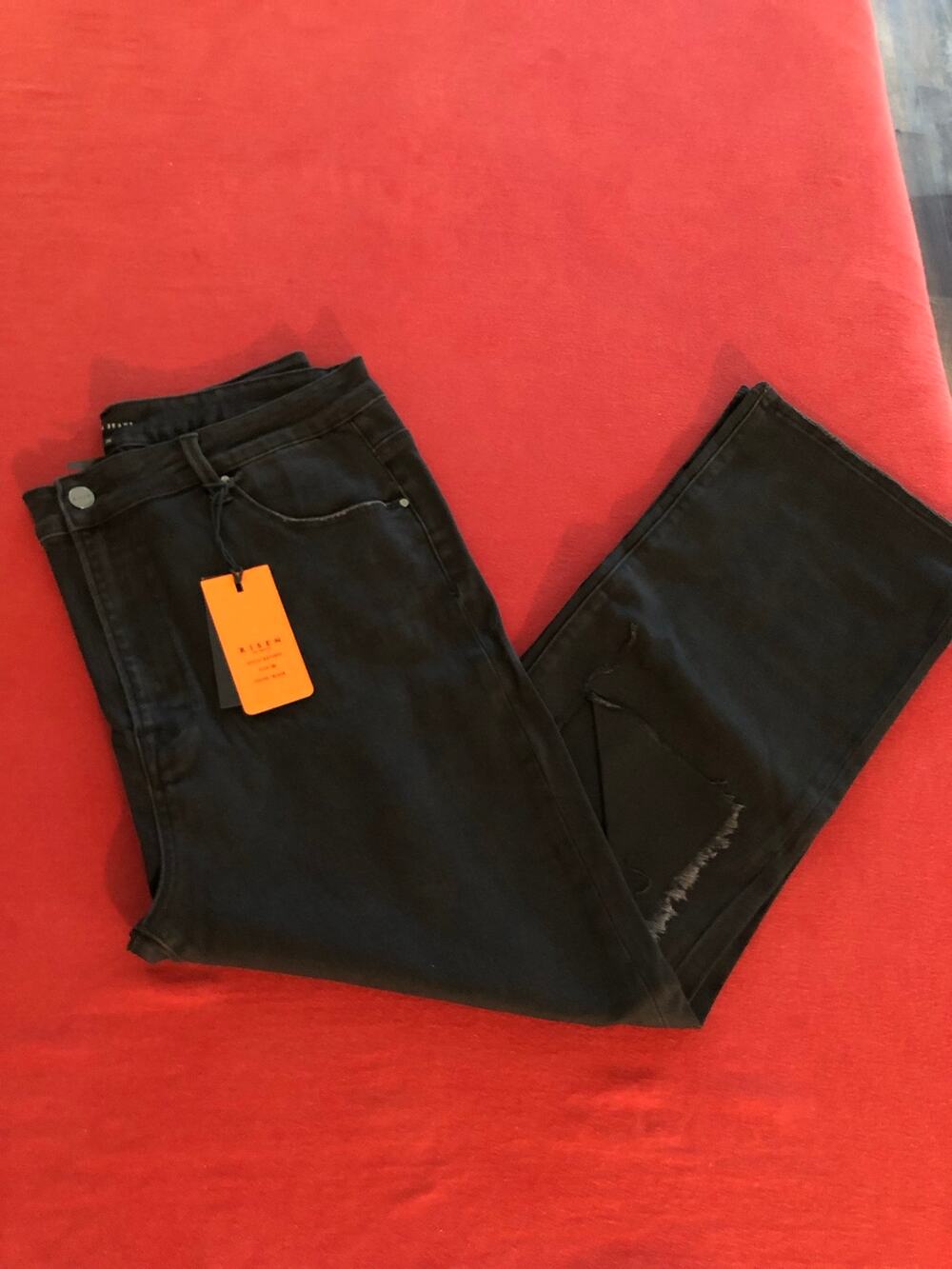 Risen NWT relaxed fit distressed black jeans Size 2XL